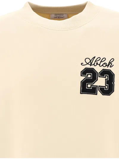 Shop Off-white Off White "23 Logo Skate" Sweatshirt In Beige