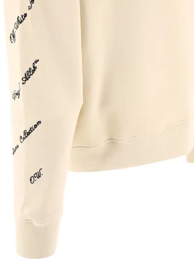 Shop Off-white Off White "23 Logo Skate" Sweatshirt In Beige