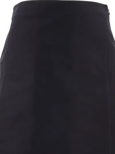 Shop Marni Cady Midi Skirt With Maxi Pleats In 黑色的