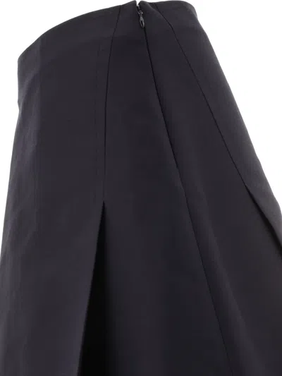 Shop Marni Cady Midi Skirt With Maxi Pleats In 黑色的