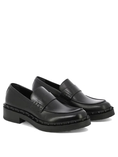 Shop Valentino Garavani "rockstud M Way" Loafers In Black