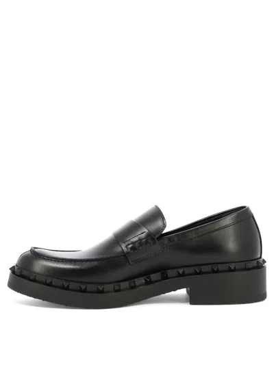 Shop Valentino Garavani "rockstud M Way" Loafers In Black