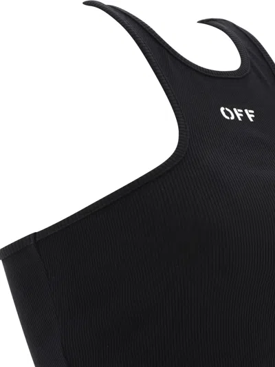 Shop Off-white Off White "off Stamp" Ribbed Tank Top In Black