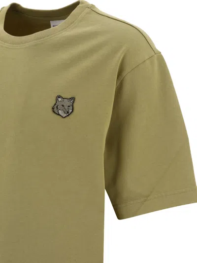 Shop Maison Kitsuné "tonal Fox Head" T Shirt In Green