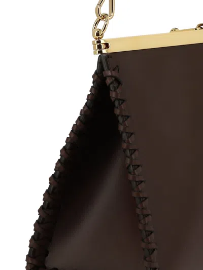 Shop Etro "medium Vela" Shoulder Bag With Thread Work In 棕色的