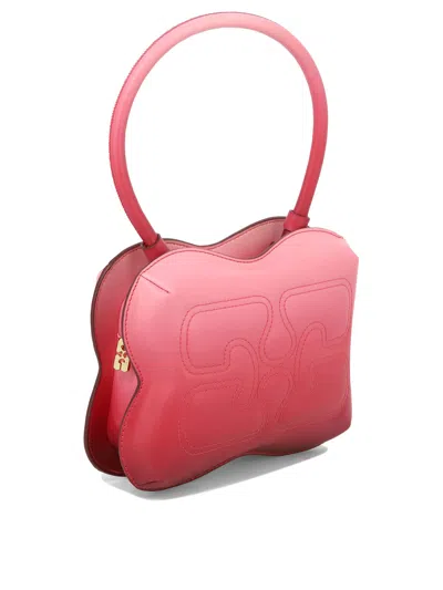 Shop Ganni "butterfly" Handbag In 粉色的