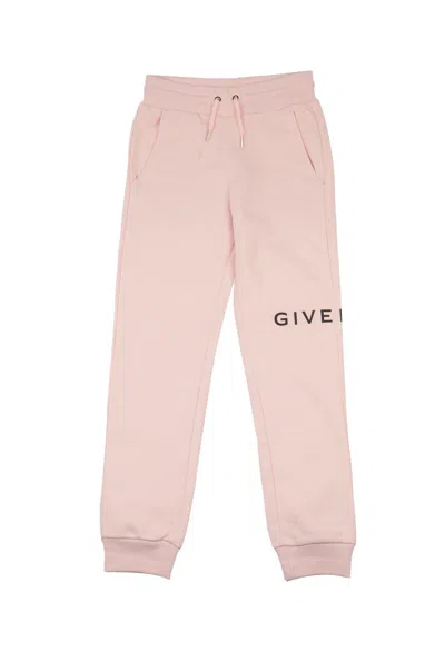 Shop Givenchy Logo Printed Drawstring Pants In Rosa