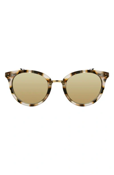 Shop Bcbg 54mm Round Combo Sunglasses In Milky Tokyo Tort/ Lt Gold