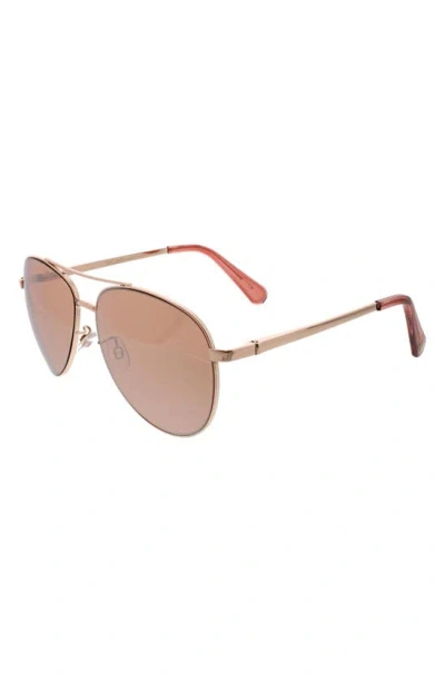 Shop Bcbg 54mm Large Full Rim Aviator Sunglasses In Rose Gold