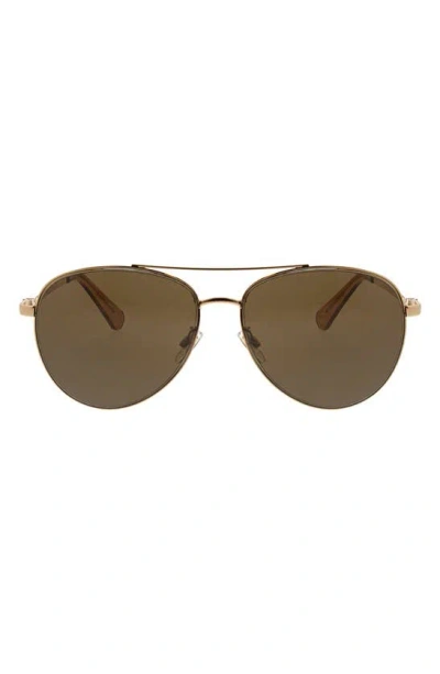 Shop Bcbg 54mm Large Full Rim Aviator Sunglasses In Shiny Gold