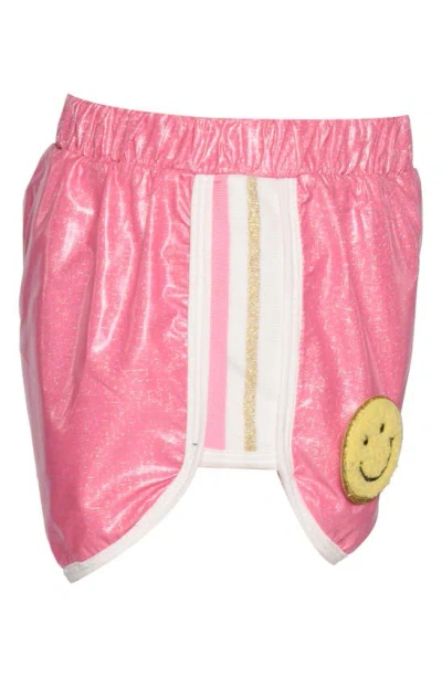 Shop Hannah Banana Kids' Smiley Side Stripe Shorts In Pink