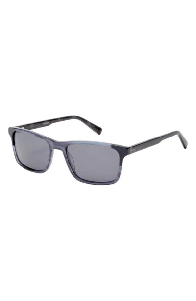 Shop Ted Baker 57mm Full Rim Rectangle Polaized Sunglasses In Slate