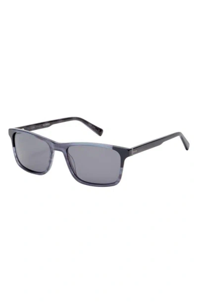 Ted Baker 57mm Full Rim Rectangle Polaized Sunglasses In Slate