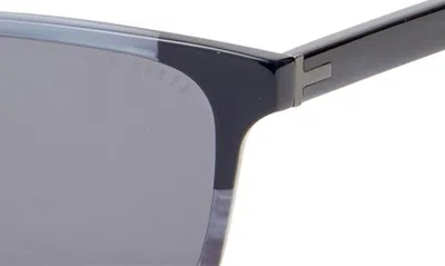 Shop Ted Baker London 57mm Full Rim Rectangle Polaized Sunglasses In Slate