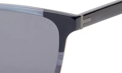 Ted Baker 57mm Full Rim Rectangle Polaized Sunglasses In Slate