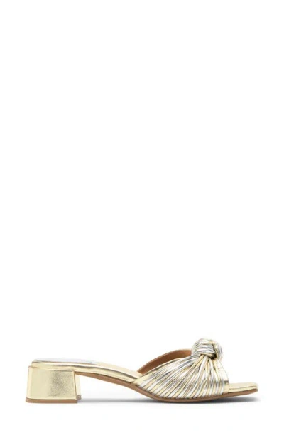 Shop Jeffrey Campbell Two-tone Knot Slide Sandal In Gold Silver Combo