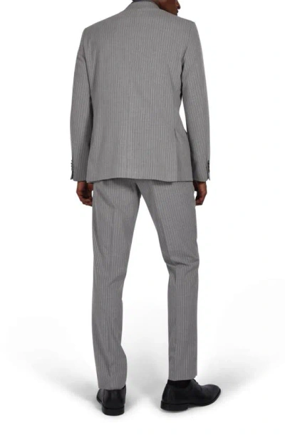 Shop Savile Row Co Trim Fit Pinstripe Suit In Grey