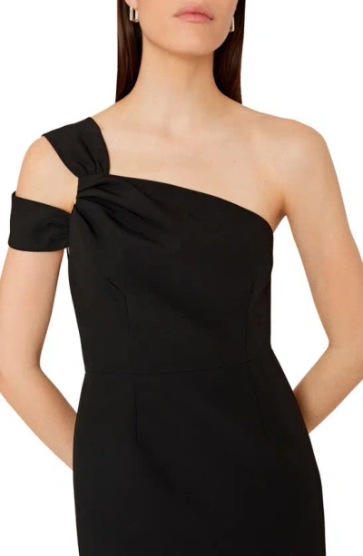 Shop Milly Peyton One-shoulder Dress In Black