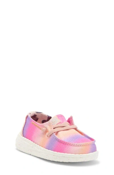 Shop Hey Dude Kids' Wendy Boat Shoe In Sparkle Star Pink Multi