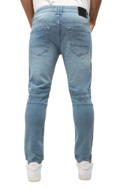 X-ray Stretch Moto Slim Jeans In Light Blue