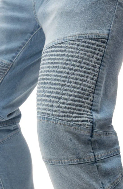 X-ray Stretch Moto Slim Jeans In Light Blue