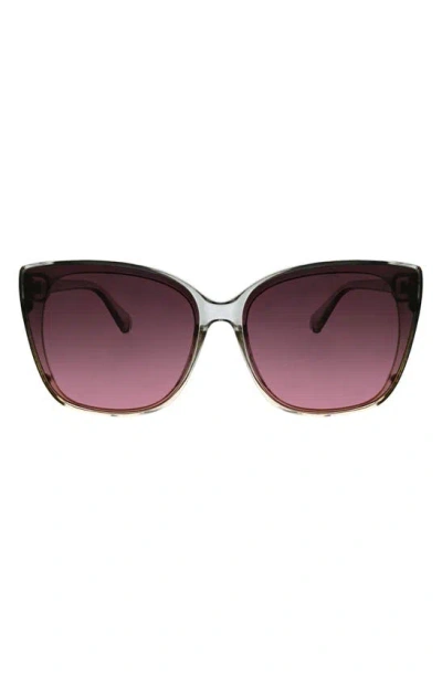 Shop Bcbg 62mm Large Square Sunglasses In Crystal Smoke To Blush