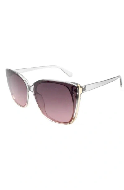 Shop Bcbg 62mm Large Square Sunglasses In Crystal Smoke To Blush