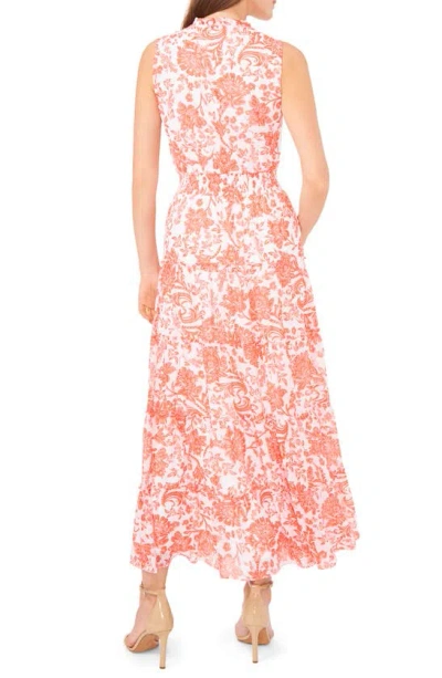 Shop Halogen ® Floral Tiered Smocked Waist Maxi Dress In Bright White