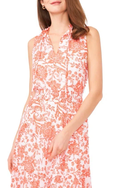 Shop Halogen ® Floral Tiered Smocked Waist Maxi Dress In Bright White