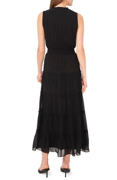 Shop Halogen ® Floral Tiered Smocked Waist Maxi Dress In Rich Black