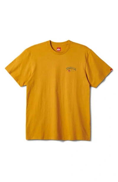 Shop Quiksilver Scenic Wrap Graphic T-shirt In Mustard