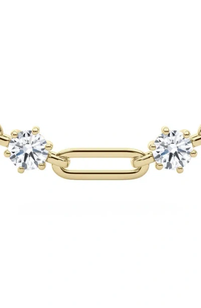Shop Hautecarat Lab Created Diamond Paper Clip Chain Necklace In 18k Yellow Gold