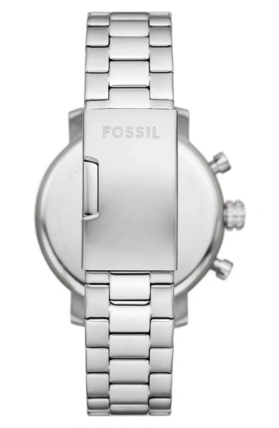 Fossil Modern Rhett Three Hand Quartz Bracelet Watch, 42mm In Silver