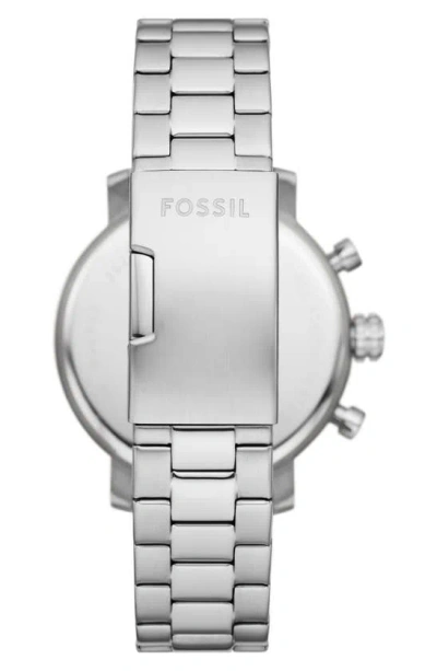 Shop Fossil Modern Rhett Three Hand Quartz Bracelet Watch, 42mm In Silver