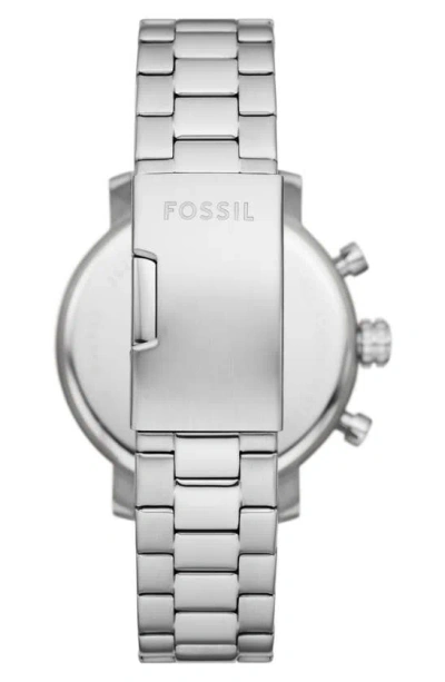 Fossil Modern Rhett Three Hand Quartz Bracelet Watch, 42mm In Silver