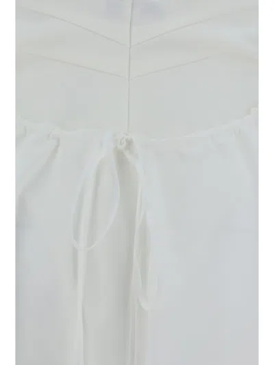 Shop Alaïa Long Dress In Blanc