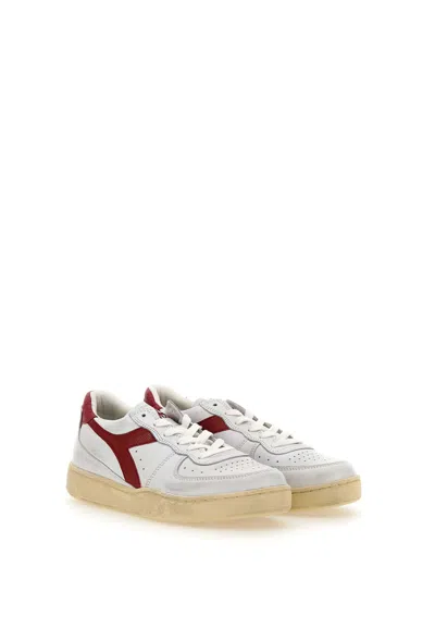 Shop Diadora M Basket Low Used Sneakers In White-red