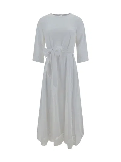 Shop Ella Long Dress In Bianco