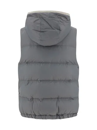 Shop Brunello Cucinelli Down Vest In Grigio Medio