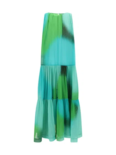 Shop Gianluca Capannolo Martha Long Dress In Green Shadows