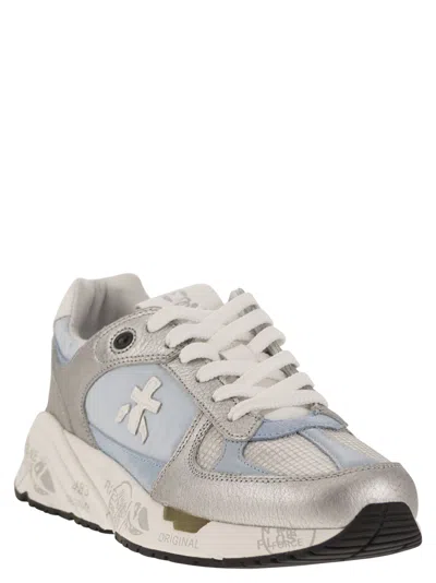 Shop Premiata Mased 6679 - Sneakers In Silver/light Blue