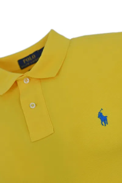 Shop Polo Ralph Lauren Two-button Polo Shirt With Logo In Yellow