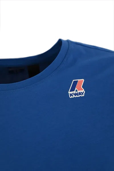 Shop K-way T-shirt With Logo In Blue Royal Marine