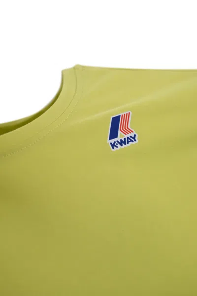 Shop K-way T-shirt With Logo In Green Celery