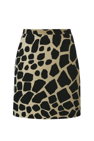 Shop Max Mara Giovane Cotton And Linen Skirt In Giraffa