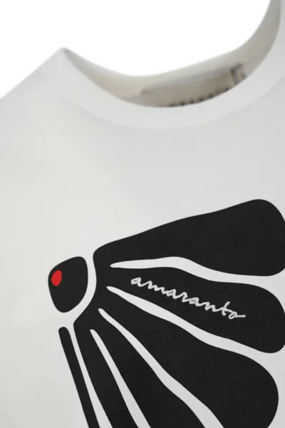 Shop Amaranto T-shirt With Print In Panna