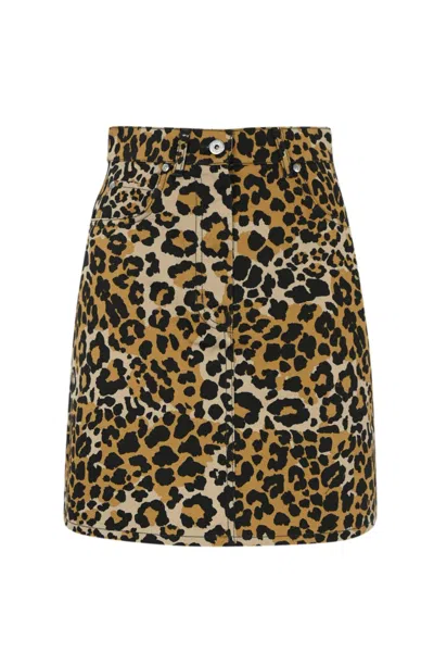 Shop Weekend Max Mara Nadir Cotton Skirt In Leopard