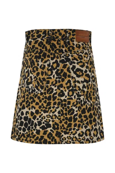 Shop Weekend Max Mara Nadir Cotton Skirt In Leopard
