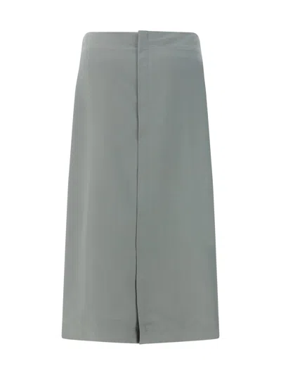 Shop Fendi Light Grey Mohair Blend Skirt In Shadow