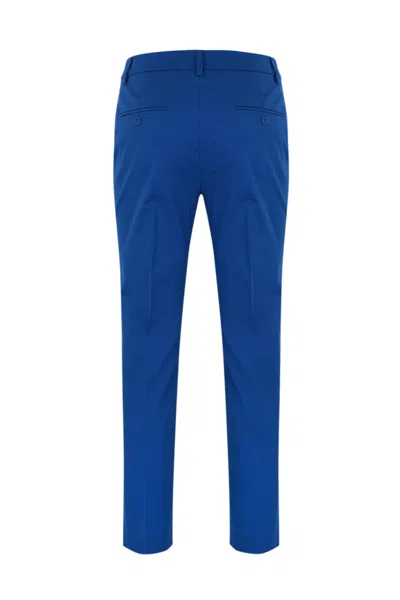 Shop Weekend Max Mara Cecco Stretch Cotton Trousers In Oltremare